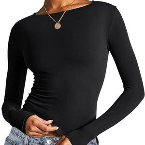 New Long Sleeved Basic Sexy Tight Stretch Tee shirt top sz S